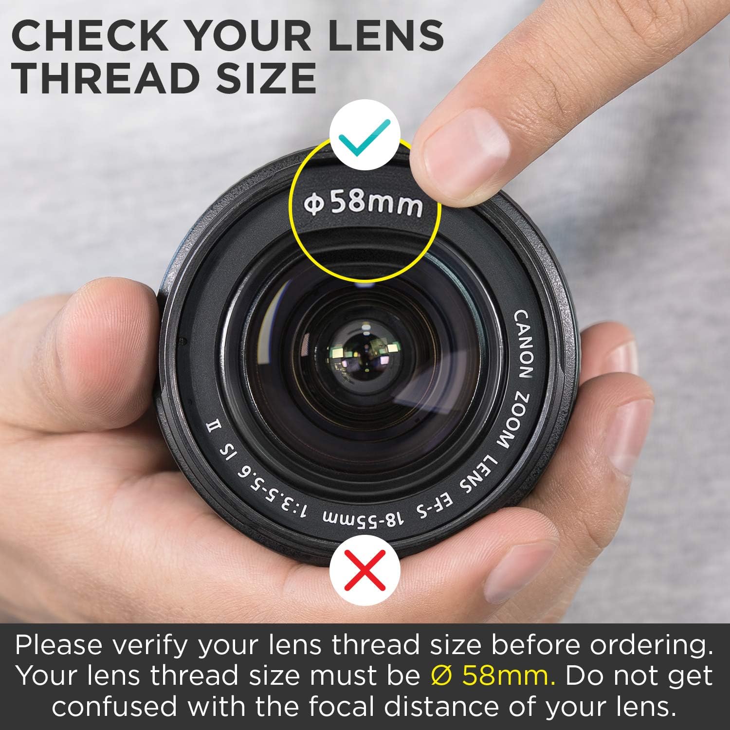Altura Photo 58MM 0.35x Fisheye Wide Angle Lens (w/Macro Portion) for DSLR Cameras EOS Rebel 70D 77D 80D 90D T8i T7 T7i T6i T6s T6 T5i T5 T4i T3i T100 SL1 SL2 SL3 - Image 2